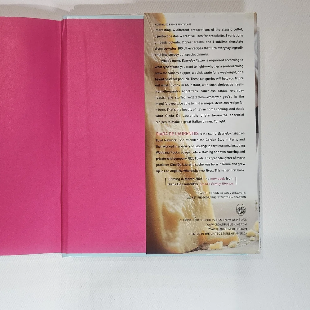 Giada De Laurentiis‎ Everyday Italian Cookbook Food Network Hardcover